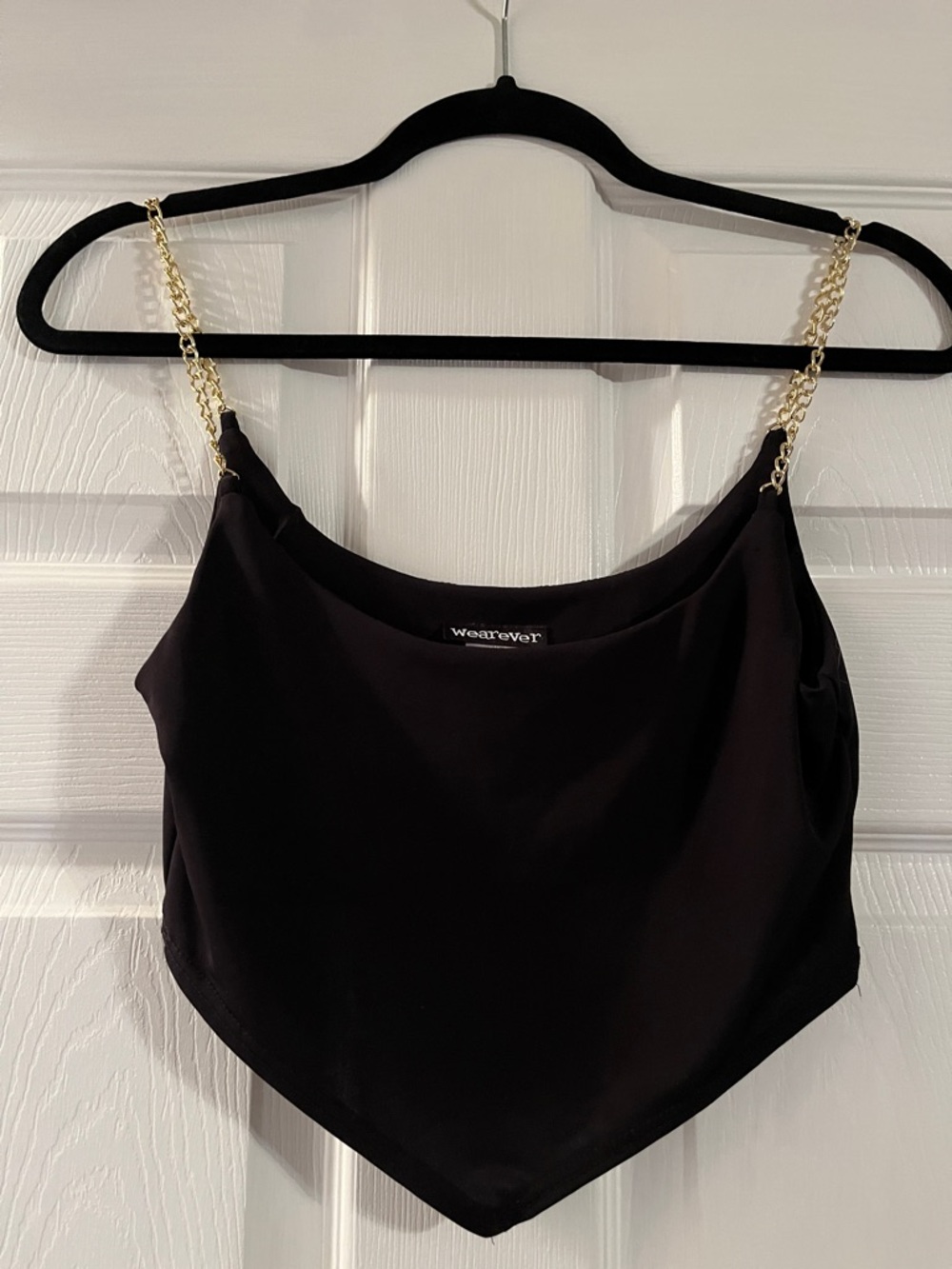 Wearever Black Chain-Strap Handkerchief Cami